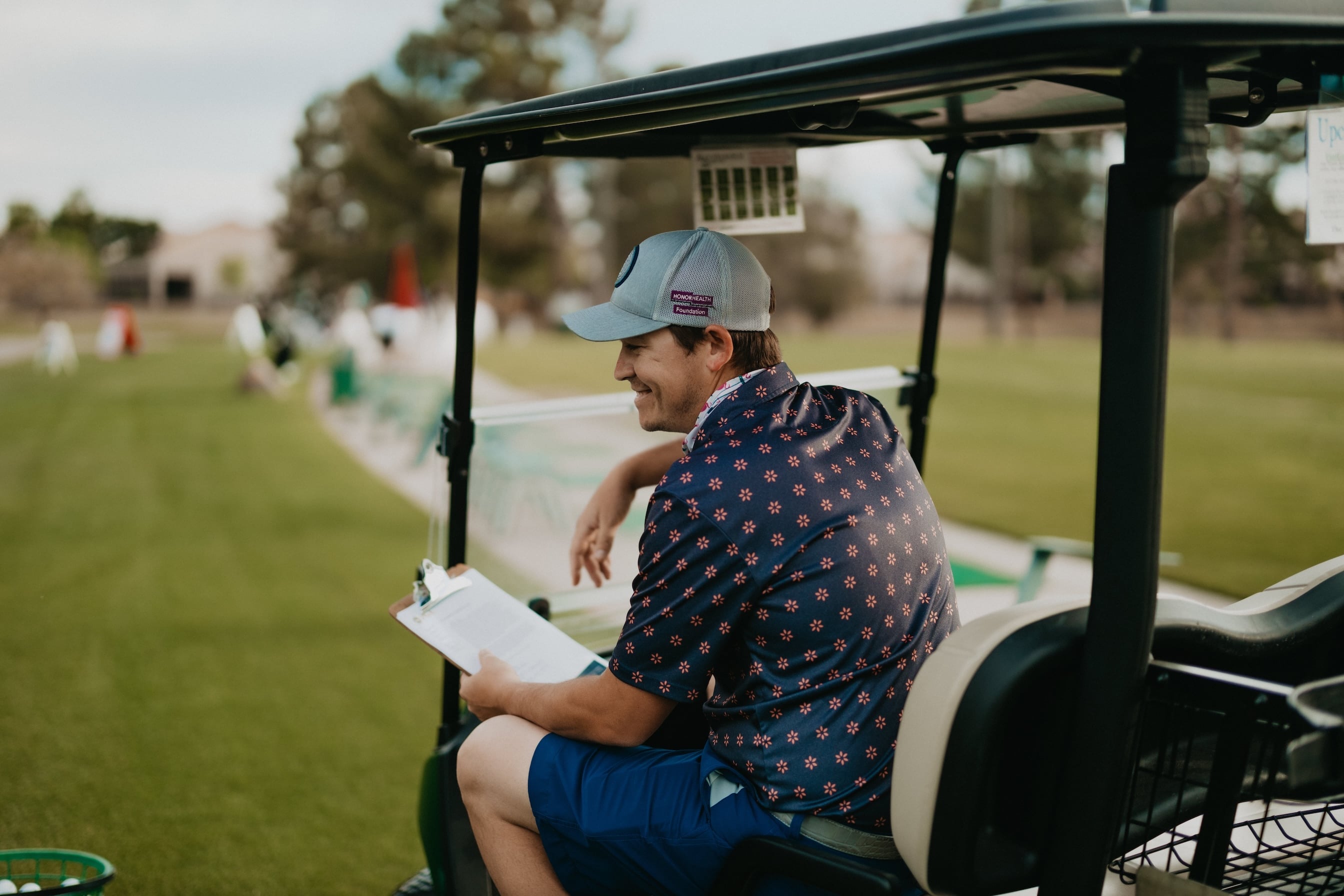 Man in golf cart
